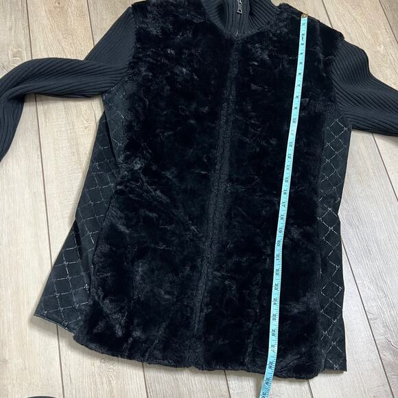 Wilsons Leather Maxima Faux Fur Embossed Leather Jacket Size Medium - Picture 8 of 8